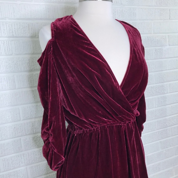 Hale Bob Amata Silk Mini Dress Velvet Cranberry M - Picture 5 of 8